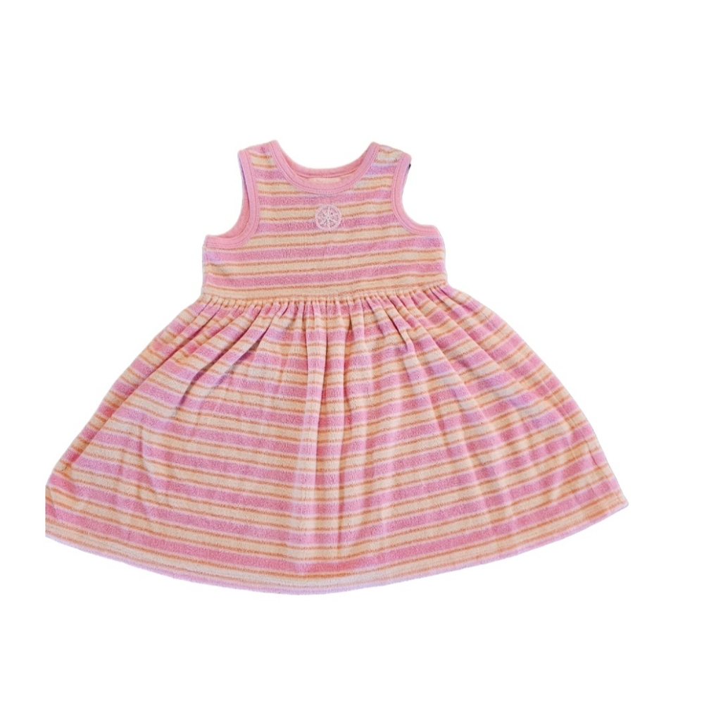 Baby Lulu terrycloth dress embroidered 4T pink yellow - Picture 2 of 4